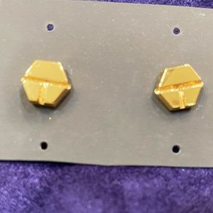 Tory Burch gold logo post earrings